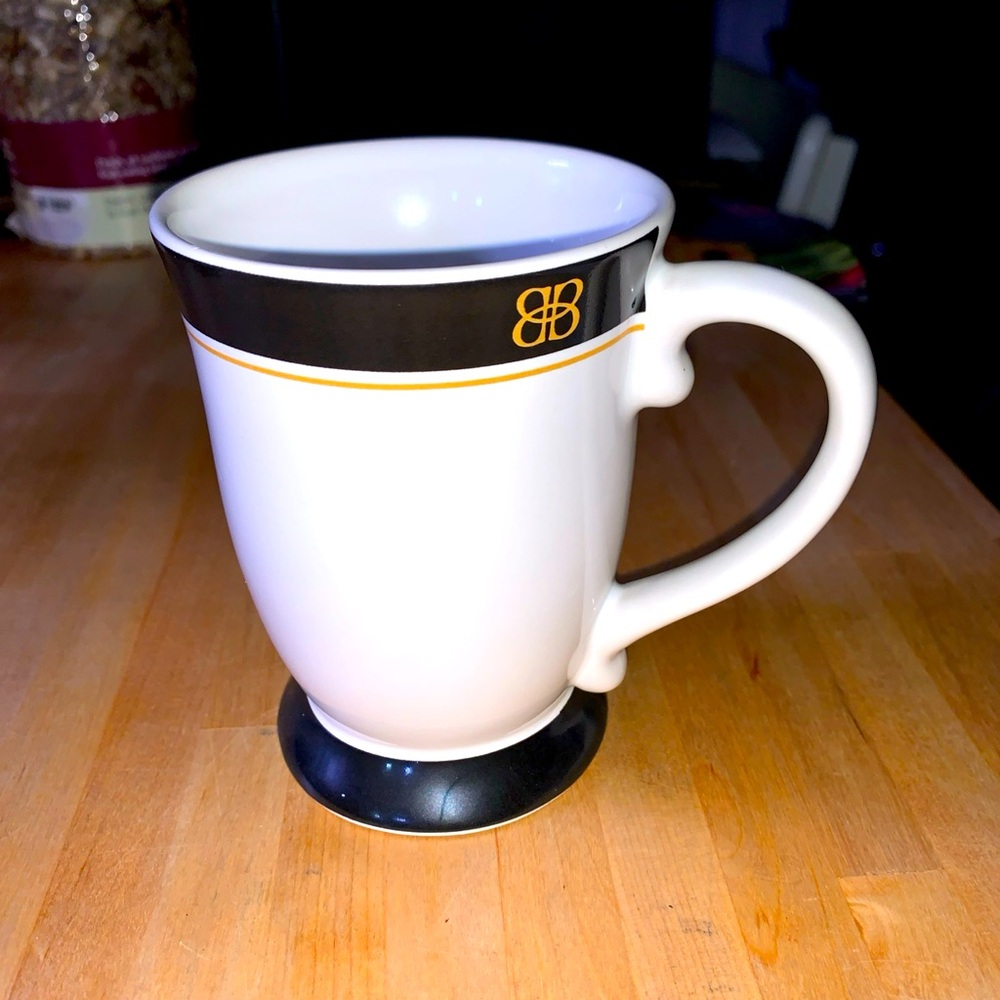 BLACK-&-WHITE GOLD TONE BAILEYS IRISH CREAM COFFEE CUP MUG
